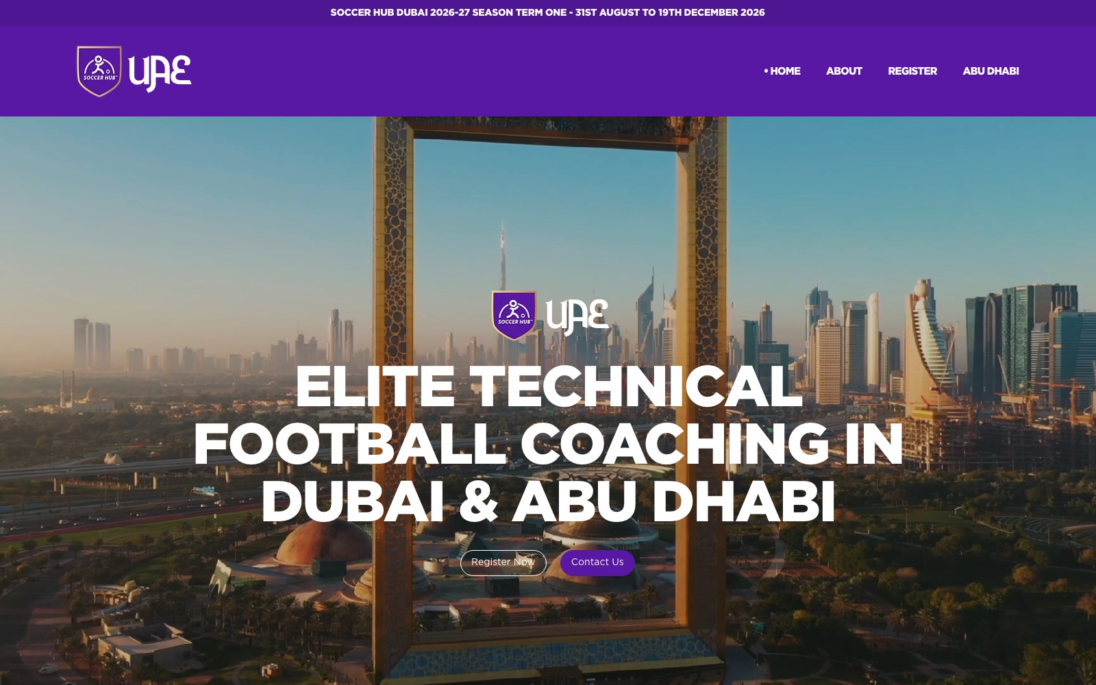 Soccer Hub Dubai website screenshot